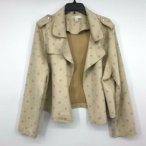Cato Beige Suede Star Pattern Jacket